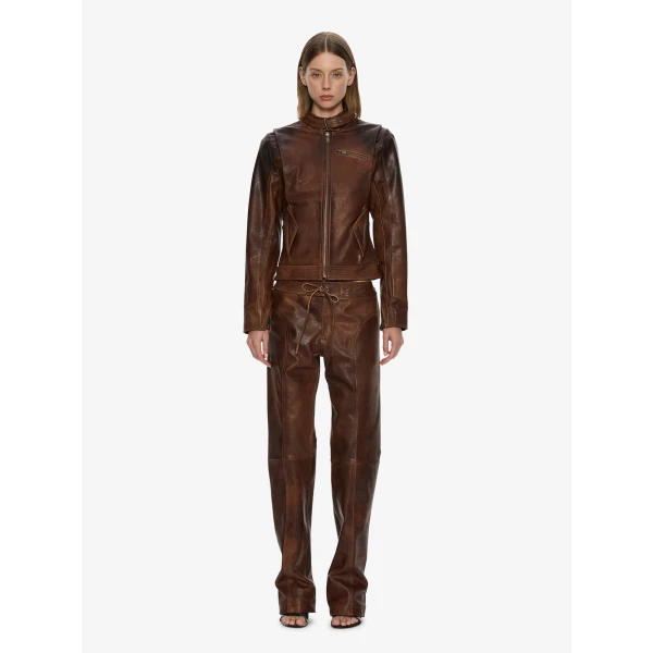 Christopher Esber Alex Leather Pant in Bistre Brown | Pants | Luxury Shoes 
