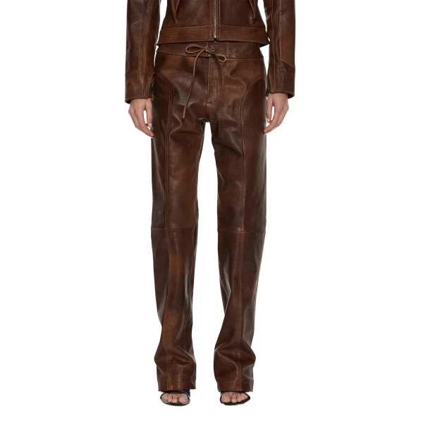 Christopher Esber Alex Leather Pant in Bistre Brown | Pants | Luxury Shoes 