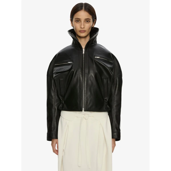 Christopher Esber Atlas Leather Jacket in Black | Leather Jackets | Luxury Shoes 
