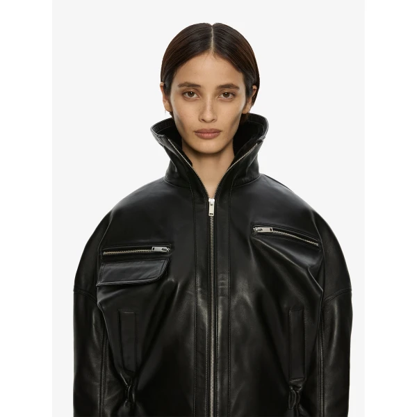 Christopher Esber Atlas Leather Jacket in Black | Leather Jackets | Luxury Shoes 