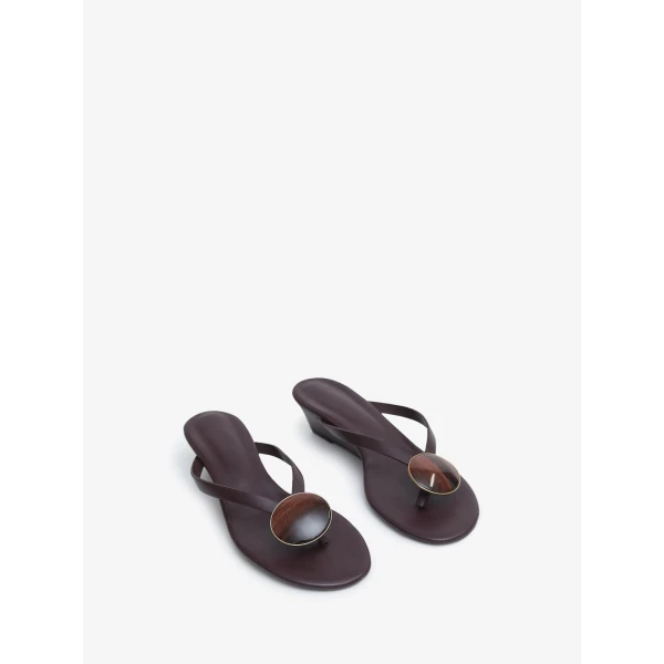 Christopher Esber Aura Quartz Flip Flop Wedge in Mahogany Red Tigers Eye | Flip Flops & Slides | Luxury Shoes 