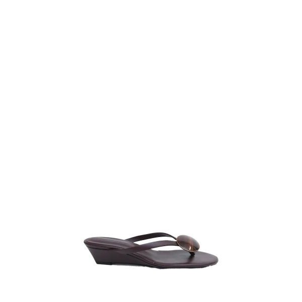 Christopher Esber Aura Quartz Flip Flop Wedge in Mahogany Red Tigers Eye | Flip Flops & Slides | Luxury Shoes 