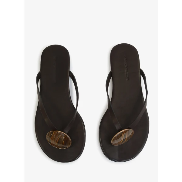 Christopher Esber Aura Quartz Flip Flop in Carob | Flip Flops & Slides | Luxury Shoes 