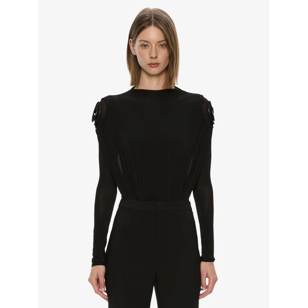Christopher Esber Aurelia Sculpted Spiral Bodysuit in Black | Bodysuit | Luxury Shoes 