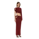 Christopher Esber Aurelia Sculpted Spiral Column Skirt in Wine | Skirts | Luxury Shoes 