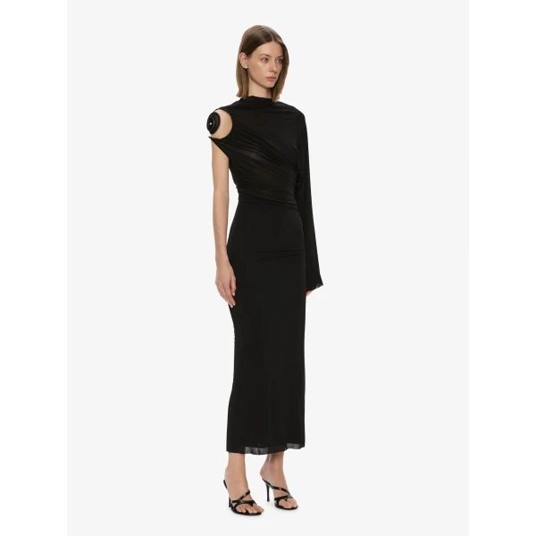 Christopher Esber Aurelia Sculpted Spiral Drape Gown in Black | Evening Gowns | Luxury Shoes 