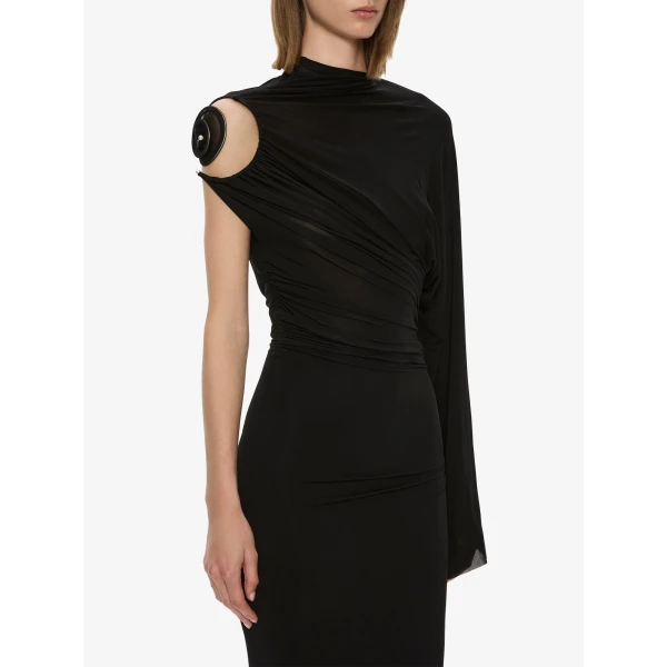 Christopher Esber Aurelia Sculpted Spiral Drape Gown in Black | Evening Gowns | Luxury Shoes 