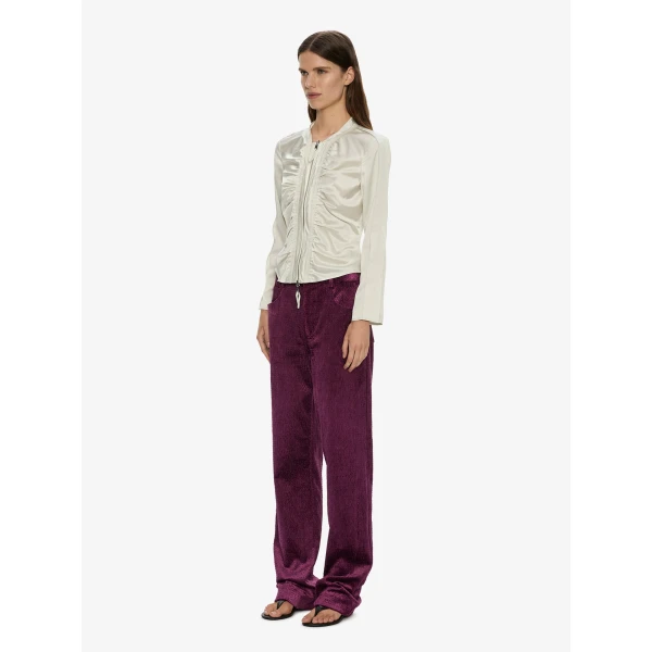 Christopher Esber Ava Sateen Corduroy Jean in Plum | Pants | Luxury Shoes 