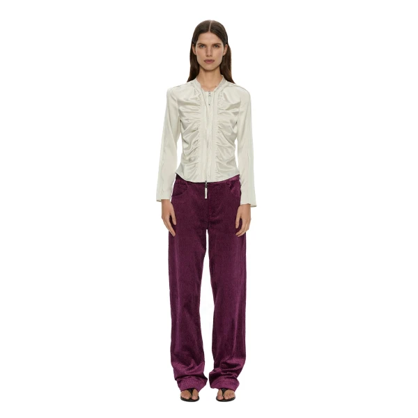 Ava Sateen Corduroy Jean in Plum