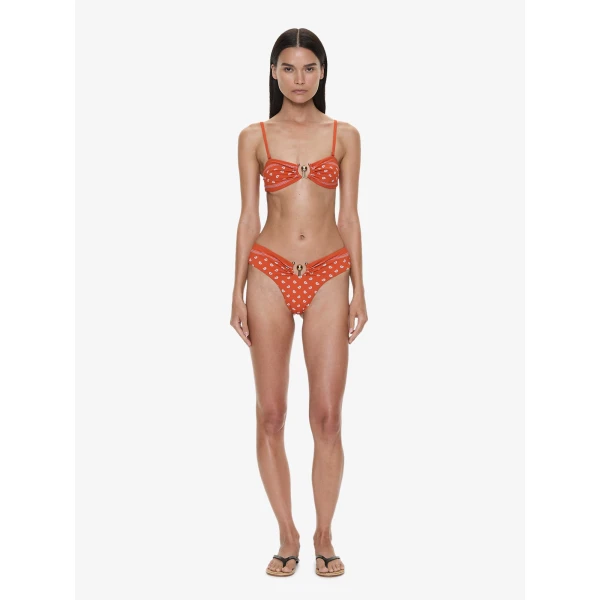 Christopher Esber Bandana Ruched Orbit Brief in Carnelian Bandana Print | Bikini | Luxury Shoes 