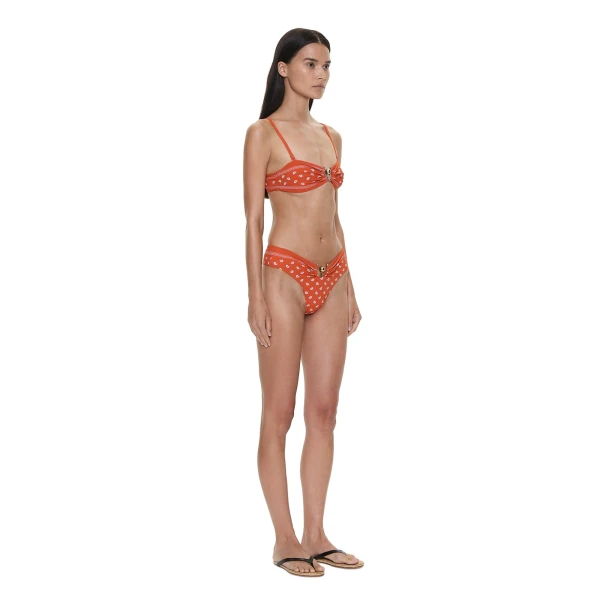 Christopher Esber Bandana Ruched Orbit Brief in Carnelian Bandana Print | Bikini | Luxury Shoes 