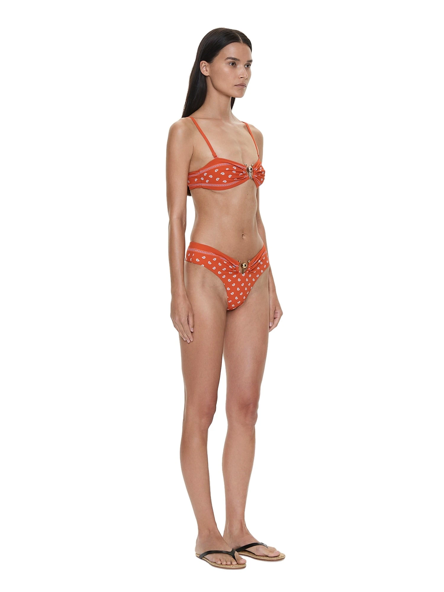 Christopher Esber Bandana Ruched Orbit Brief in Carnelian Bandana Print Christopher Esber Bandana Ruched Orbit Brief in Carnelian Bandana Print | Bikini | Luxury Shoes