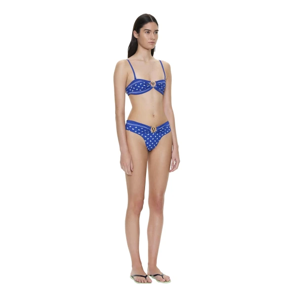Christopher Esber Bandana Ruched Orbit Brief in Indigo Bandana Print | Bikini | Luxury Shoes 