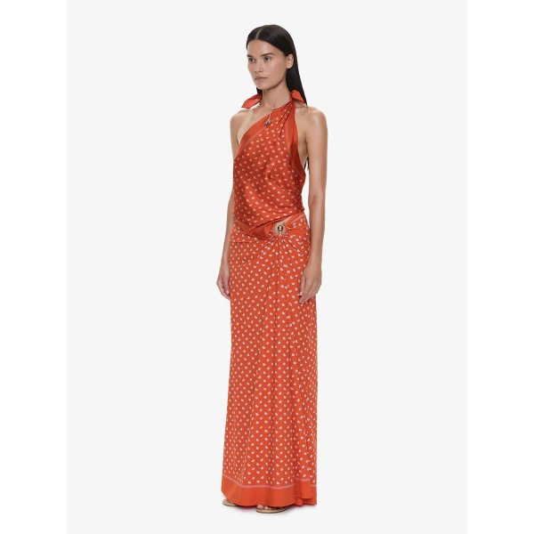 Christopher Esber Bandana Ruched Orbit Skirt in Carnelian | Skirts | Luxury Shoes 
