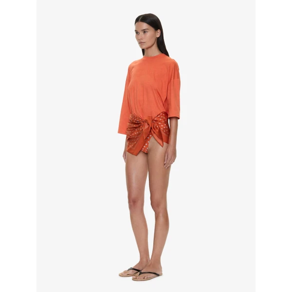 Christopher Esber Bandana Scarf Pareo Tee in Carnelian Carnelian | Bikini | Luxury Shoes 