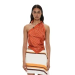 Christopher Esber Bandana Scarf Tie Top in Carnelian Bandana Print | Tops | Luxury Shoes 