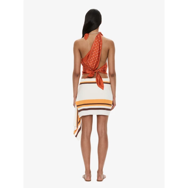Christopher Esber Bandana Scarf Tie Top in Carnelian Bandana Print | Tops | Luxury Shoes 