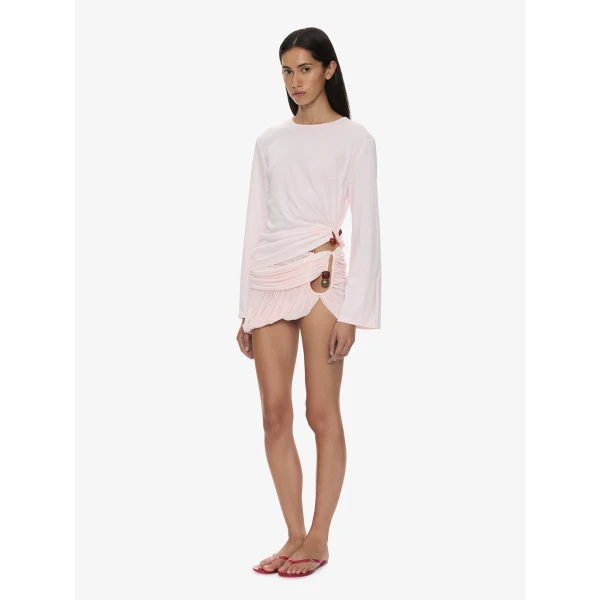 Christopher Esber Beach Glass Bubble Mini Skirt in Airbag Pink | Mini Skirts | Luxury Shoes 