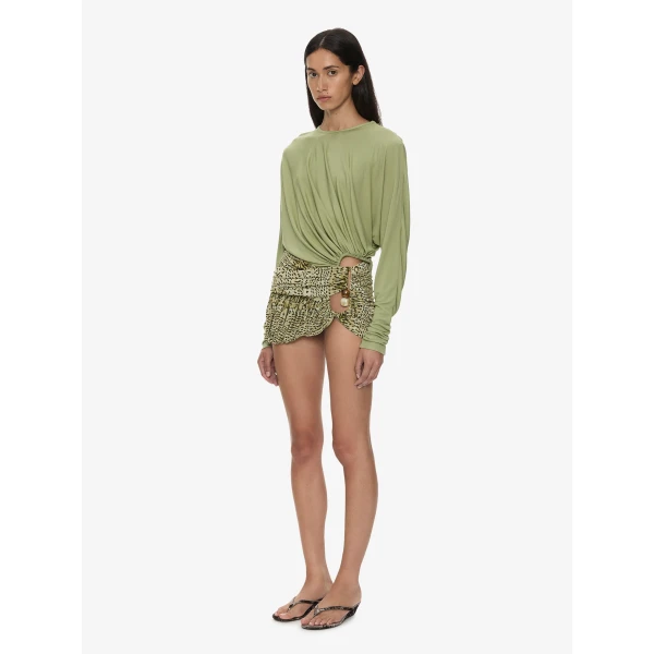 Christopher Esber Beach Glass Bubble Mini Skirt in Feathered Citrine | Mini Skirts | Luxury Shoes 