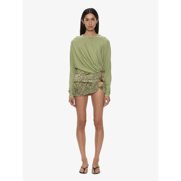 Christopher Esber Beach Glass Bubble Mini Skirt in Feathered Citrine | Mini Skirts | Luxury Shoes 
