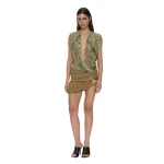 Christopher Esber Beach Glass Bubble Mini Skirt in Khaki | Mini Skirts | Luxury Shoes 