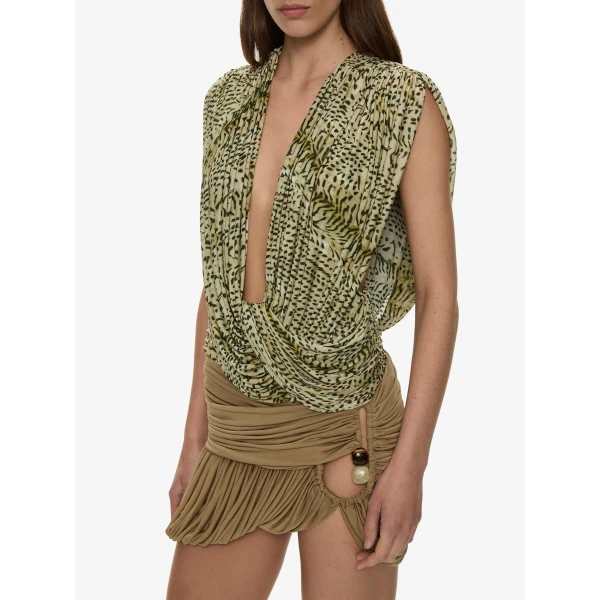 Christopher Esber Beach Glass Bubble Mini Skirt in Khaki | Mini Skirts | Luxury Shoes 