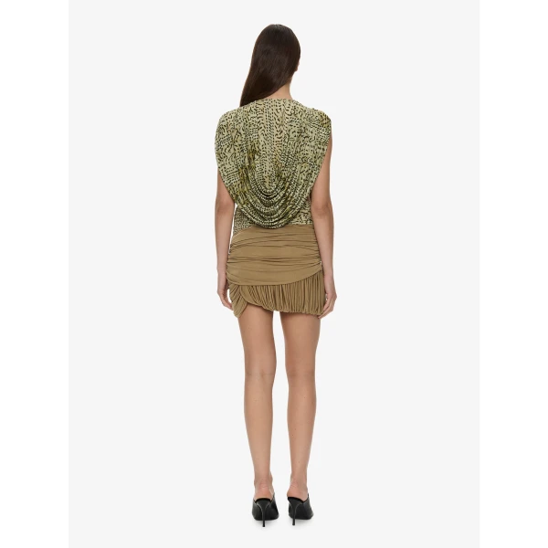 Christopher Esber Beach Glass Bubble Mini Skirt in Khaki | Mini Skirts | Luxury Shoes 