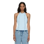 Christopher Esber Beach Quartz Halter Lycra Top in Lago Blue | Bikini | Luxury Shoes 