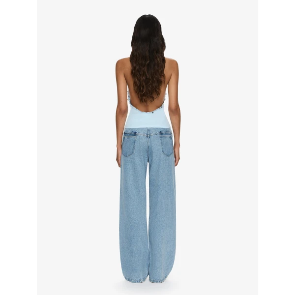 Christopher Esber Beach Quartz Halter Lycra Top in Lago Blue | Bikini | Luxury Shoes 