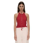 Christopher Esber Beach Quartz Halter Tank in Red | Bikini | Luxury Shoes 