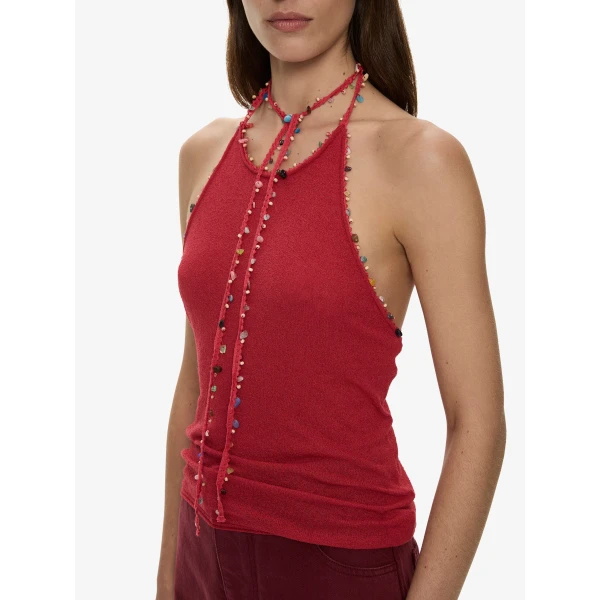Christopher Esber Beach Quartz Halter Tank in Red | Bikini | Luxury Shoes 