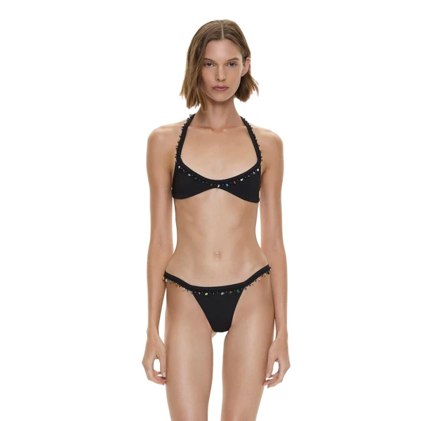 Beach Quartz Minuscule Bikini Top in Black