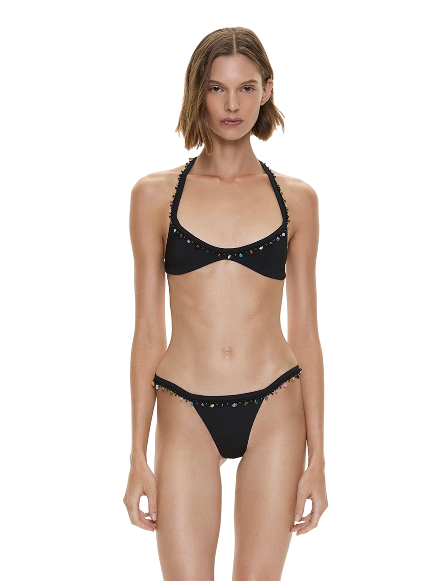 Christopher Esber Beach Quartz Minuscule Bikini Top in Black Christopher Esber Beach Quartz Minuscule Bikini Top in Black | Bikini | Luxury Shoes