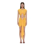 Christopher Esber Bezel Quartz Disconnect Short Sleeve Mini Dress in Valencia | Mini Dresses | Luxury Shoes 