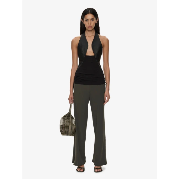 Christopher Esber Bias Crepe Trouser in Kombu Green | Pants | Luxury Shoes 