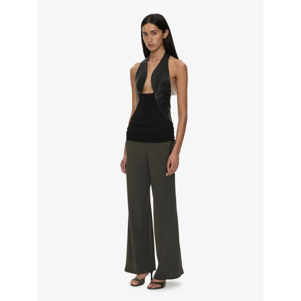 Christopher Esber Bias Crepe Trouser in Kombu Green | Pants | Luxury Shoes 