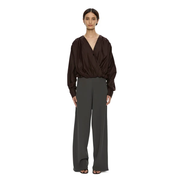 Christopher Esber Bias Crepe Trouser in Kombu Green | Pants | Luxury Shoes 
