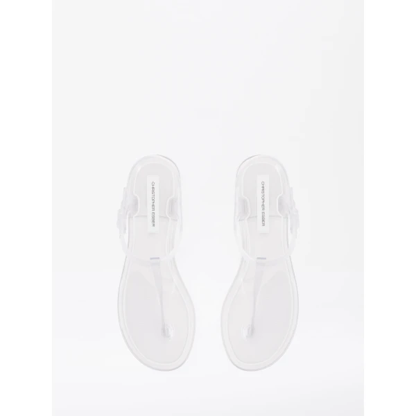 Christopher Esber Billi T-Bar Flat in Clear | Flats | Luxury Shoes 