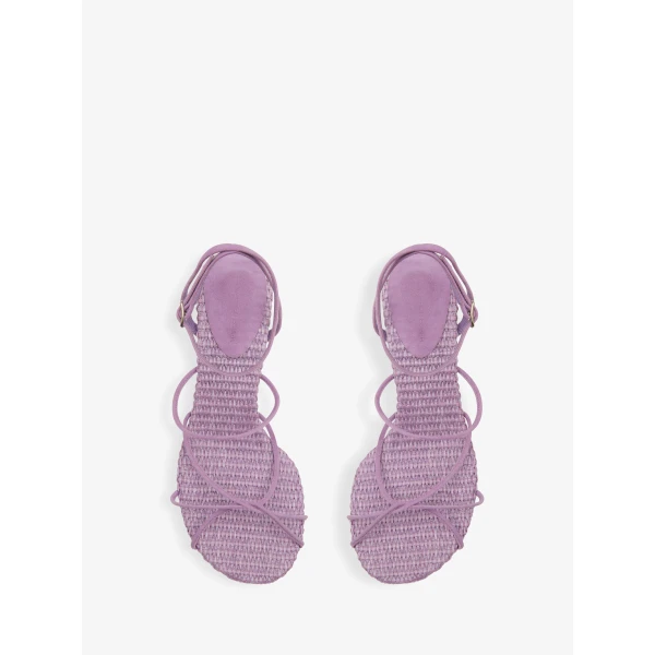 Christopher Esber Blaze Raffia Suede Heel in Chalky Pink | Heels | Luxury Shoes 