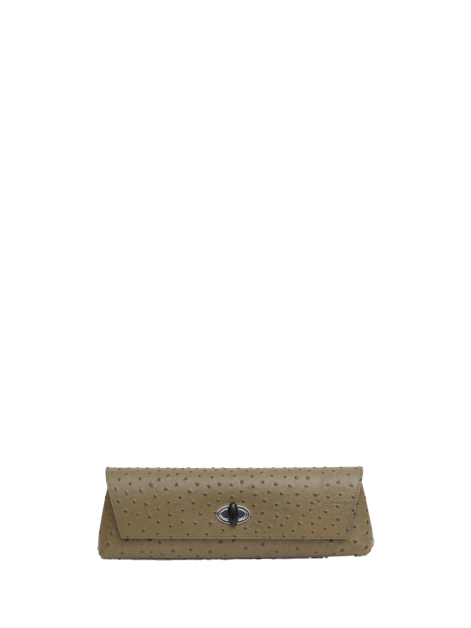 Christopher Esber Buki Embossed Clutch in Khaki Christopher Esber Buki Embossed Clutch in Khaki | Clutch Bags | Luxury Shoes