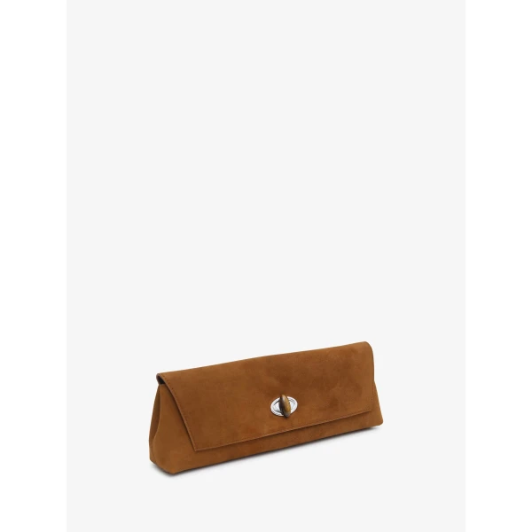 Christopher Esber Buki Suede Clutch in Russet | Clutch Bags | Luxury Shoes 