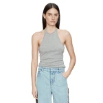 Christopher Esber Cashmere Rae Halter Tank in Grey Marle | Sleeveless | Luxury Shoes 