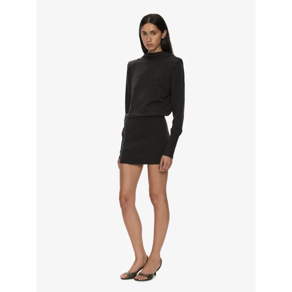 Christopher Esber Cesura Cowl Sweater Dress in Carbon | Mini Dresses | Luxury Shoes 
