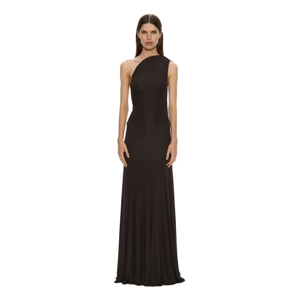 Christopher Esber Concave Wired Gown in Molasses | Evening Gowns | Luxury Shoes 
