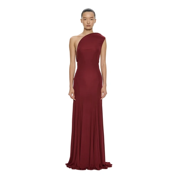 Christopher Esber Concave Wired Gown in Wine | Evening Gowns | Luxury Shoes 