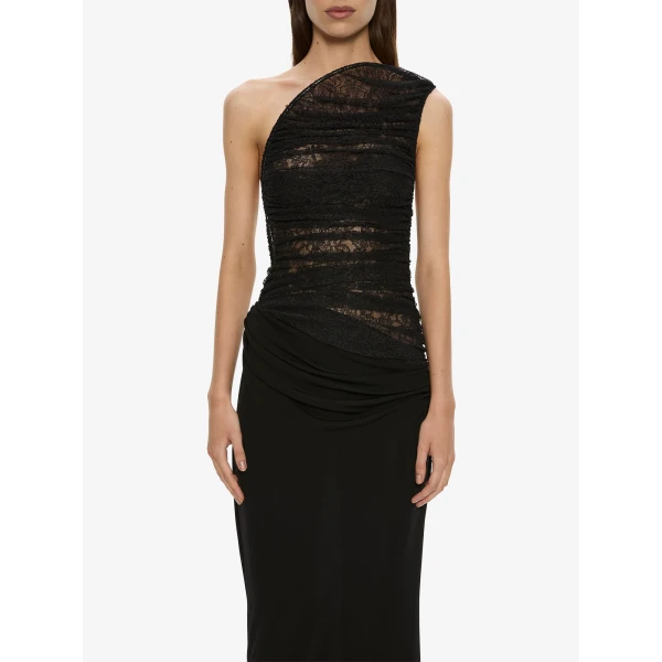 Christopher Esber Concave Wired Lace Gown in Black | Evening Gowns | Luxury Shoes 