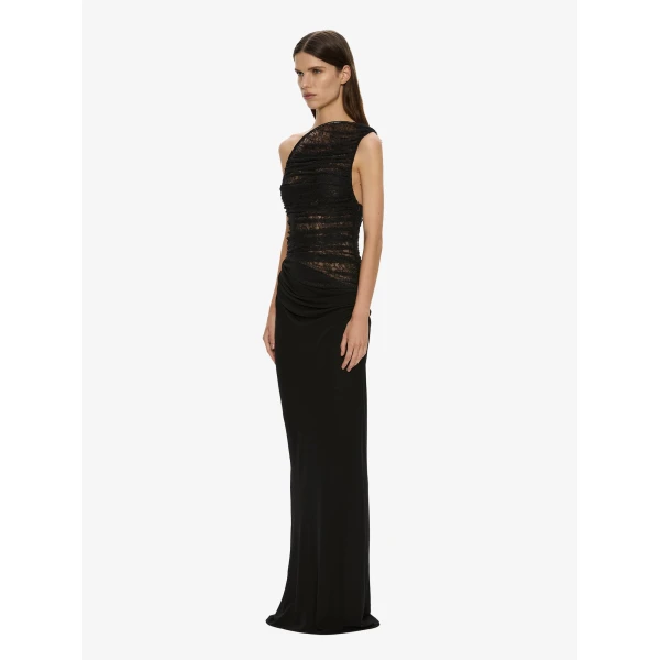 Christopher Esber Concave Wired Lace Gown in Black | Evening Gowns | Luxury Shoes 