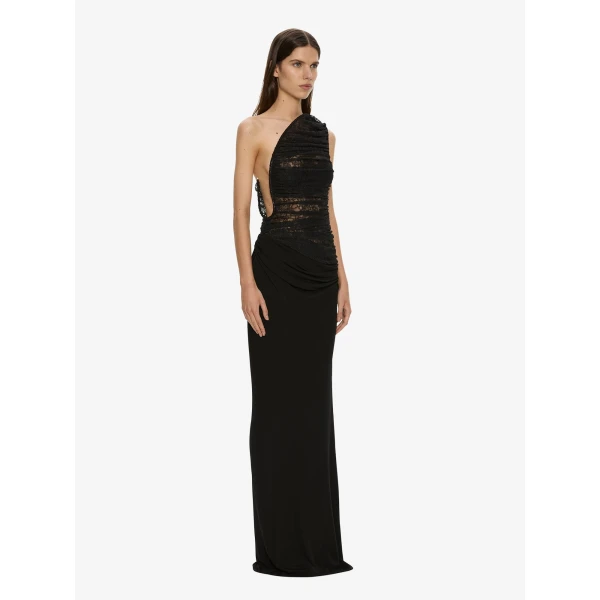 Christopher Esber Concave Wired Lace Gown in Black | Evening Gowns | Luxury Shoes 