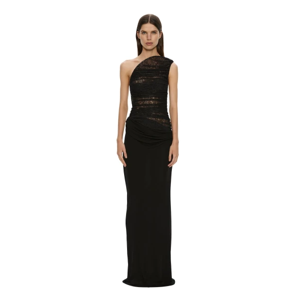 Christopher Esber Concave Wired Lace Gown in Black | Evening Gowns | Luxury Shoes 