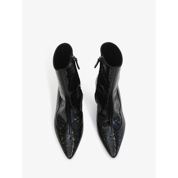 Christopher Esber Corte Embossed Ankle Boot in Black | Boots | Luxury Shoes 